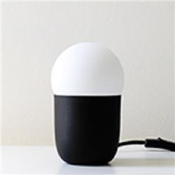 LAMPARA DE MESA NUTO NEGRO CON TULIPA DE VIDRIO OPAL E27