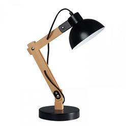 LAMPARA DE MESA ARLON MADERA NEGRO E27