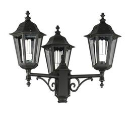 CABEZAL FAROLA VENECIA 3 LUCES NEGRO E27 CON SOPORTE INFERIOR 