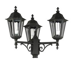 CABEZAL FAROLA VENECIA 3 LUCES NEGRO E27 CON SOPORTE INFERIOR