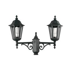 CABEZAL FAROL VENEZIA SOPORTE INFERIOR NEGRO 2 LUCES E27 IP44