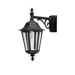 FAROL VENEZIA ESQUINERO SOPORTE SUPERIOR NEGRO 1 LUZ E27 IP44