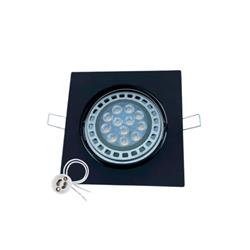 EMBUTIDO POLICARBONATO CUADRADO NEGRO MATE AR111 158MM X 158MM