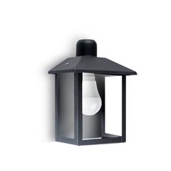 FAROL RECTO DE PARED NEGRO 1 LUZ E27