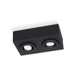 PLAFON LAGUNA RECTANGULAR NEGRO 2LUCES GU10