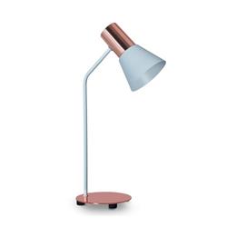 LAMPARA DE MESA OSTENDE BLANCO-COBRE PANTALLA METALICA E27