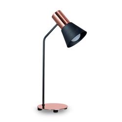 LAMPARA DE MESA OSTENDE BLANCO-COBRE PANTALLA METALICA E27
