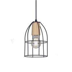COLGANTE CARDALES JAULA AVIAR MINI NEGRO E27