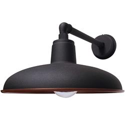 APLIQUE 111/A DE PARED PARA LAMPARA E27 NEGRO CON INTERIOR DE COBRE