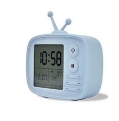 RELOJ ALARMA LED TV CELESTE