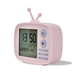 RELOJ ALARMA LED TV ROSA
