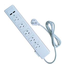 ZAPATILLA 5 TOMAS C/TERMICA+2 TOMAS USB 1.5 MTS.BLANCA