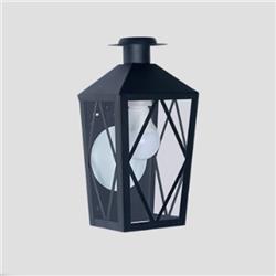 FAROL MONSERRAT NEGRO CON REJA Y SOMBRERO E27