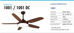 VENTILADOR TECHO MARRON PALA PVC MARRON PLAF.TERM/MAR.M-1001