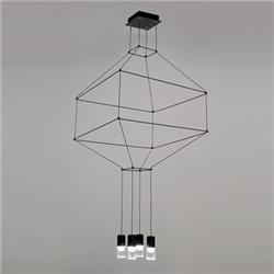 COLGANTE EXA NEGRO MATE LED 4 X 4.5W 3000K