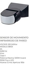 SENSOR MOVIMIENTO INFRAROJO PARED 300W NEGRO