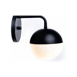 APLIQUE BASE REDONDA PIPA RECTA + GLOBO OPAL 1/2 ESFERA BLANCO E27
