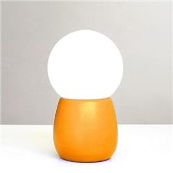 LAMPARA DE MESA TUNITO MC NARANJA DE PVC CON TULIPA DE VIDRIO OPAL E27