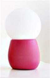 LAMPARA DE MESA TUNITO MC FUCSIA DE PVC CON TULIPA DE VIDRIO OPAL E27