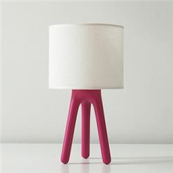 LAMPARA DE MESA PUMPI MC PATAS FUCSIA CON PANTALLA MARFIL E27