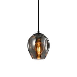 COLGANTE ÁSTRID CRISTAL HUMO CUERPO NEGRO 1 LUZ E27 15.0CM DIAMETRO X 20.0CM DE ALTURA