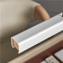 COLGANTE MOON BLANCO MATE CON PUNTERAS DE MADERA NATURAL DE KIRI AJUSTE REGULABLE PARA TUBO T5