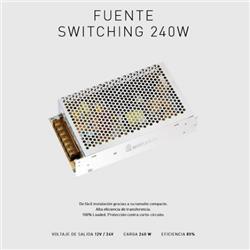 FUENTE SWITCHING 12V 20A 240W CHAPA IP20