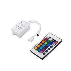 CONTROLADOR RGB CONTROL REMOTO 24 EFECTOS (INFRARROJO) POTENCIA 3 X 2000mA
