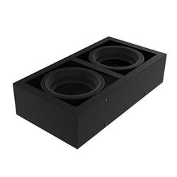 PLAFON BOX 2 LUCES AR111 NEGRO CON DOBLE MOVIMIENTO