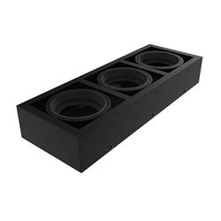 PLAFON BOX 3 LUCES AR111 NEGRO CON DOBLE MOVIMIENTO 