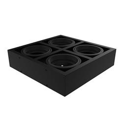 PLAFON BOX 4 LUCES AR111 NEGRO CUADRADO CON DOBLE MOVIMIENTO