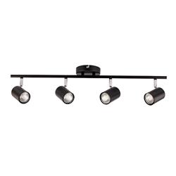 PLAFÓN HAFDIS NEGRO DETALLE EN CROMO 4 LUCES GU10 