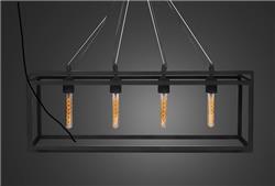 COLGANTE MACKINTOSH 4 LUCES NEGRO E27