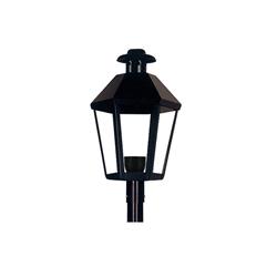 CABEZAL FAROL 52/F HIERRO NEGRO PARA CAÑO Ø57MM - ANCHO 70MM E27 IP23
