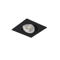 EMBUTIDO E24 PVC NEGRO CUADRADO SIN ZOCALO GU10
