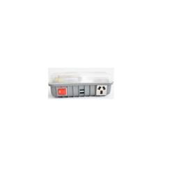 APLIQUE PARA CUCHETA CON TOMA + TECLA LUMINOSA + USB DOBLE