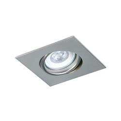 EMBUTIDO CUADRADO MOVIL ACERO 1LUZ GU10