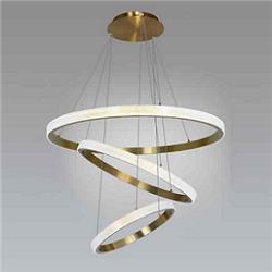 COLGANTE TIFFANY BRONCE ARO EXTERNO CON EFECTO CRISTAL TALLADO LED 90W 3000K