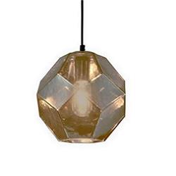 COLGANTE BIRK CRISTAL AMBAR 1 LUZ E27 23CM DIAMETRO