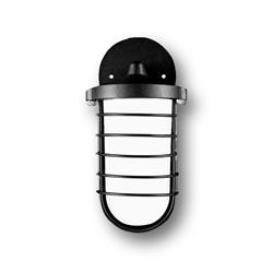 APLIQUE M40 ALUMINIO NEGRO CON REJA ALAMBRE IP54 E27