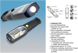 LINTERNA RECARG+LUZ EMERG -8HS. BATER.LITIO Y USB