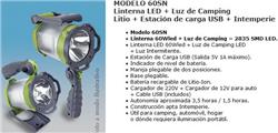 LINTERNA RECARGABLE CAMPING 1,5HS-BAT.LITIO+USB