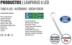 TUBO LED C/EMERGENCIA BAT. LT.3HS.AUT.10W FR.600MM