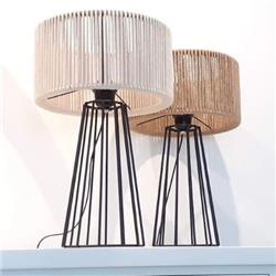 LAMPARA DE MESA JACINTA PANTALLA NEGRA E27