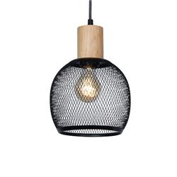 COLGANTE OSAKA-S 2 LUCES NEGRO MADERA E27 50CM