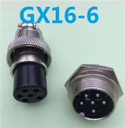 Juego Conector Circular 6 Pin 16mm M+h Chasis Gx16-3
