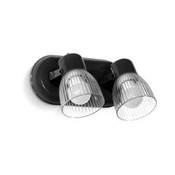 SPOT LR6120 2LUCES NEGRO TUL.RAYE POLICARBONATO