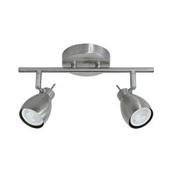 APLIQUE CANCUN DE CHAPA PLATIL 2 LUCES GU10 BARRAL 30CM LARGO