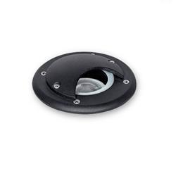 EMBUTIDO PISO MINI 3001/A ALUMINIO NEGRO GU10 Ø120MM (TAPA A - UNA APERTURA)