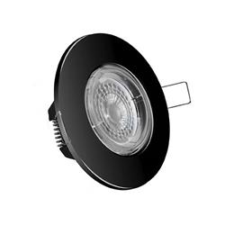 EMBUTIDO FACE CLIP NEGRO REDONDO GU10 100MM DIAMETRO